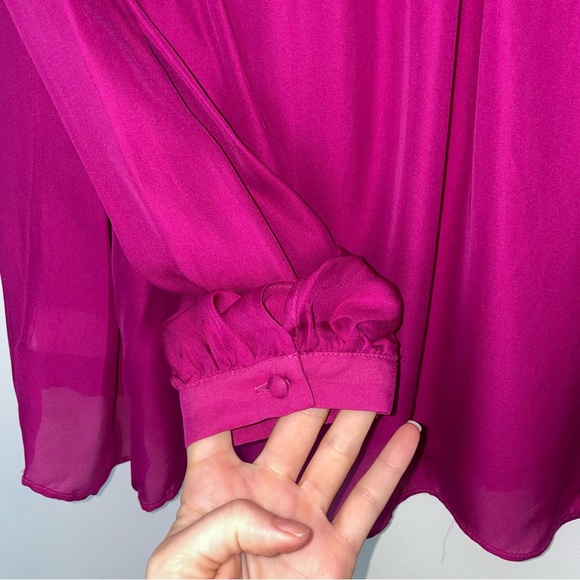NWT Parker Sz Small Silk Fuchsia Pink Blend Blouse $228 - Picture 5 of 5
